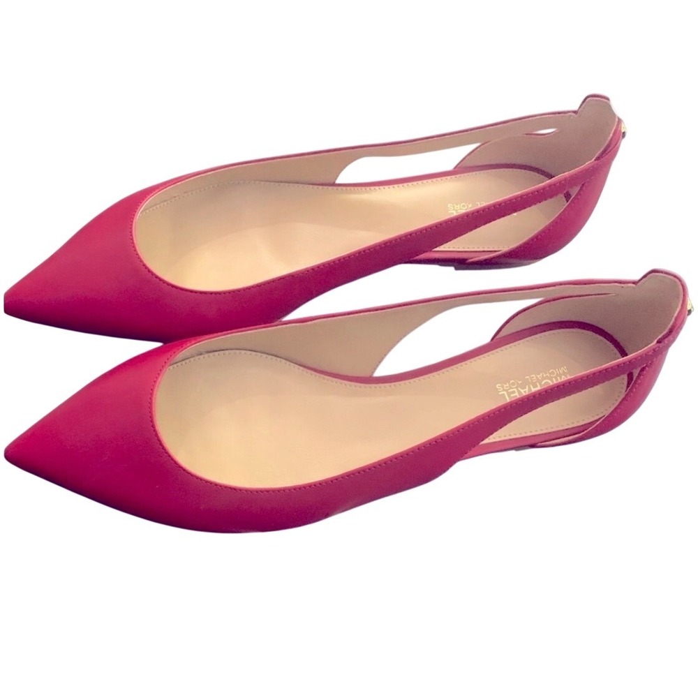 Michael Kors Scarlett Red Leather Slingback Flat Shoes Size 9 M NWOT